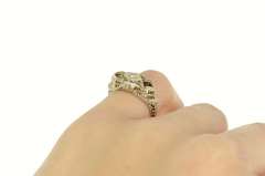 14K White Gold Diamond Ornate Art Deco Filigree Engagement Ring
