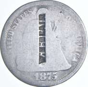 1875 Seated Liberty Dime - Counter Stamped