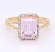 Favorite Yellow Gold Amethyst and Cubic Zirconia Ring