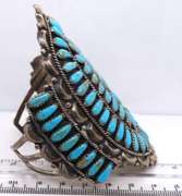 Vintage Sterling Silver Signed Turquoise Cuff Bangle