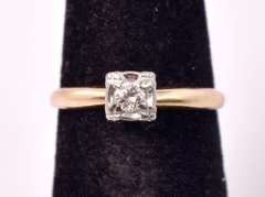 Marvelous Diamond Ring in 14K+18K Yellow Gold
