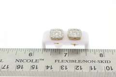 Imperial Diamond Studded Halo 14k Yellow Gold Earrings