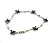 Elegant 2.12ctw Sapphire Flower and Diamond Bracelet in 14K