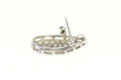 14K White Gold 2.00 Ctw Pave Diamond Pear Tear Drop Pendant/Pin