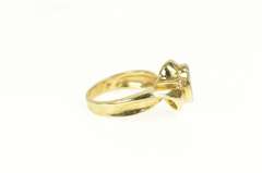 14K Yellow Gold Oval Black Opal Diamond Accent Bypass Ring
