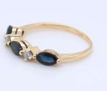 Gorgeous Yellow Gold Sapphire and Diamond Band