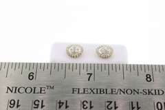 Sunflower Diamond Encrusted 14k Yellow Gold Earrings