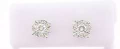 Stunning 14k White Gold Halo Diamond Earrings