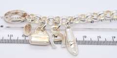 Sterling Silver Rolo Link Charm Bracelet