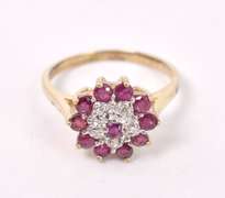Ravishing Ruby and Diamond Ring in Yellow Gold