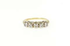 14K Yellow Gold 1.00 Ctw Five Stone Classic Diamond Wedding Ring