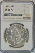 Icy-deep Prooflike 1881-S Morgan Silver Dollar. NGC MS64PL