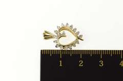 14K Yellow Gold 0.25 Ctw Diamond Heart Love Symbol Pendant