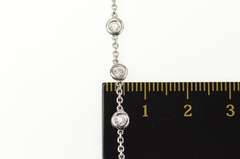 18K White Gold 4.20 Ctw Round Diamond By the Yard Chain Necklace
