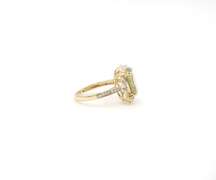 Stunning Lemon Quartz & Diamond Ring in 14K