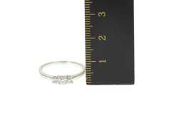 14K White Gold 0.22 Ctw Three Diamond Promise Engagement Ring
