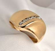 Modern 14k  Ring with Channel Set Diamonds