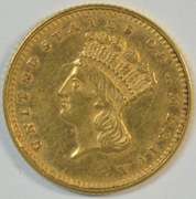 Real flashy 1861 US Type 3 $1 Gold Piece. Civil War issue