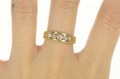 14K Yellow Gold 1.00 Ctw Five Stone Diamond Wedding Band Ring