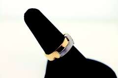 MENS WHITE AND YELLOW 14 KT DIAMOND BAND