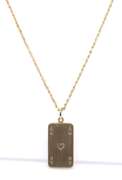Fantastic Yellow Gold Ace of Hearts Card Necklace