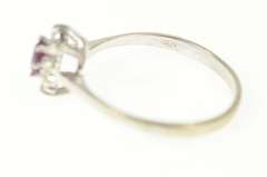 14K White Gold 0.42 Ctw Ruby Diamond Halo Engagement Ring