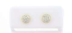 Elegant Round Diamond Clustered Earrings with 10k Yellow Gold