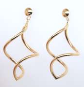 Beautiful Yellow Gold Twisted Dangle Earrings