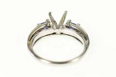 14K White Gold Sapphire 2.00 Ct Princess Engagement Setting Ring