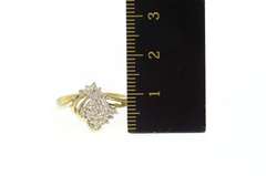 10K Yellow Gold 0.34 Ctw Classic Diamond Cluster Statement Ring