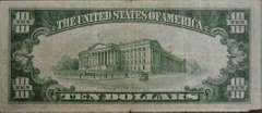 Series 1934A $10 Silver Certificate WW2 North Africa, Circulated.