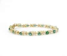 5.08ctw Emerald and Diamond Bracelet in 14k