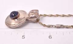 Brilliant Blue Stoner Pendant Necklace in Sterling Silver