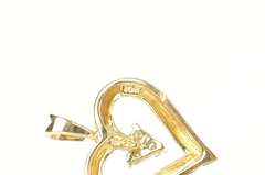 10K Yellow Gold Diamond Classic Heart Love Symbol Pendant