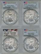 4 Diff. Flawless PCGS MS70 graded $1 American Silver Eagles