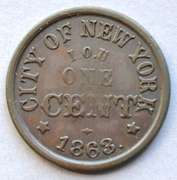1863 City Of New York NY City Civil War Store Card.