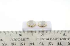 Elegant Round Diamond Clustered Earrings with 10k Yellow Gold