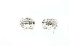 14K WHITE GOLD DIAMOND EARRINGS / HUGGIES