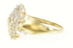 14K Yellow Gold 0.50 Ctw Diamond Cluster Classic Statement Ring