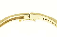 14K Yellow Gold 1.68 Ctw Classic Diamond Oval Bangle Bracelet