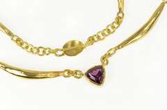 18K Yellow Gold 5.78 Ct Rhodolite Garnet Artisanal Designer Necklace