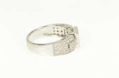 14K White Gold 1.01 Ctw Princess Diamond Pave Engagement Ring