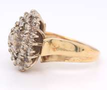 Attractive Yellow Gold Diamond Cluster Ring