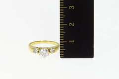 14K Yellow Gold 0.95 Ctw Classic Three Diamond Engagement Ring