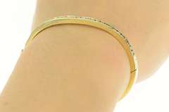 14K Yellow Gold 1.68 Ctw Classic Diamond Oval Bangle Bracelet