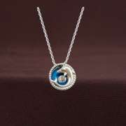 Blue Enamel Dolphin Playing Pendant