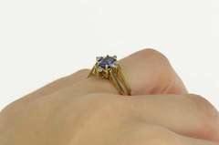 14K Yellow Gold Oval Tanzanite Diamond Cluster Reversible Ring