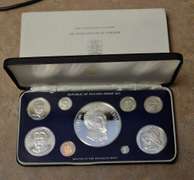 1976 9 Piece Republic Of Panama Proof Set Minted At Franklin Mint Silver
