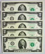 (5) Crisp Exceptional 2013 $2 Star Replacement Notes New York-Consecutive!