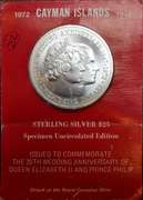 1972 Cayman Islands 25th Wedding Anniversary Sterling Silver $25